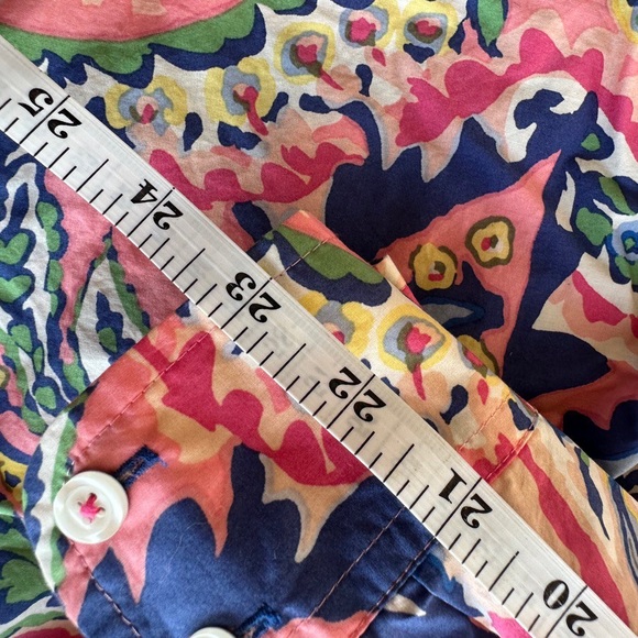 Talbots Woman Shirt Top Plus Size 2X Floral Paisley Button Up - Picture 5 of 9